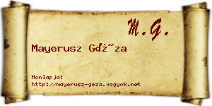 Mayerusz Géza névjegykártya